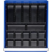 RAU Einteilungsset für Schublade, HxBxT 48 x 490 x 560 mm, mit Bodenplatte und 10 Boxen, Größe L für Fronthöhe 60-360 mm von RAU