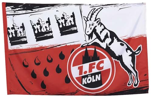 1. FC Köln Fahne - Wappen - Flagge 100 x 150 cm - Plus Lesezeichen I love Köln von 1. FC Köln