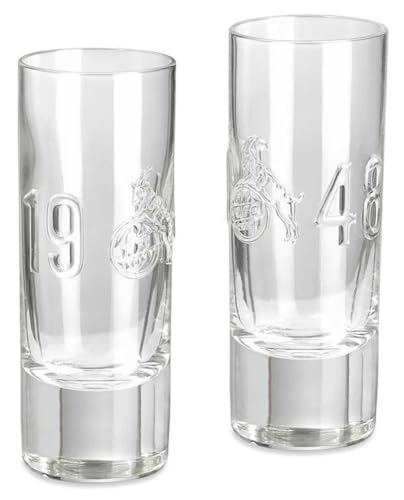 1. FC Köln Glas - Relief - Schnapsglas | Pilstulpe | Weizenbierglas | Bierkrug | Trinkglas ItemShape Schnapsglas 2er Set von 1. FC Köln