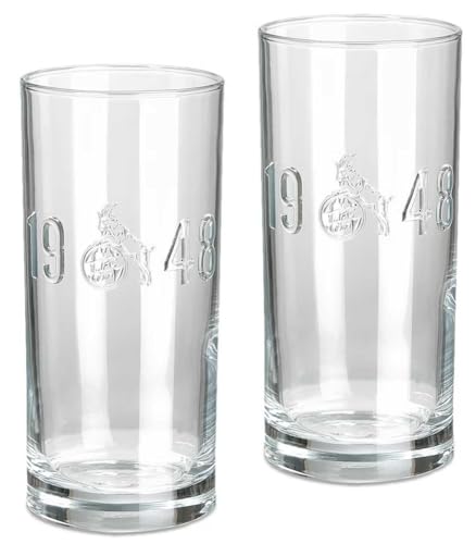 1. FC Köln Glas - Relief - Schnapsglas | Pilstulpe | Weizenbierglas | Bierkrug | Trinkglas ItemShape Trinkglas 2er Set von 1. FC Köln