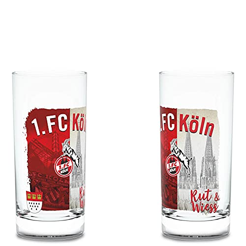 1. FC Köln Trinkglas 2er Set Rut & Wiess von 1. FC Köln
