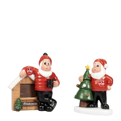 1. FC Nürnberg 1. FCN Weihnachtsfiguren Weihnachten 2er-Set Mini in 4,5 x 4 x 7,7 cm von 1. FC Nürnberg