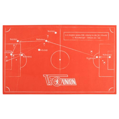 1. FC UNION Berlin Matte, Fußmatte Taktiktafel - rot 75 x 45 cm von 1. FC UNION