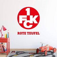 Rote Teufel 32x40cm Wandtattoo Fußball Kinderzimmer Aufkleber - Rot - 1.fc Kaiserslautern von 1.FC KAISERSLAUTERN