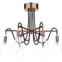 Dar Lighting - dar scroll - Semi Flush Deckenleuchte Light Copper, 6x G4 von DAR LIGHTING