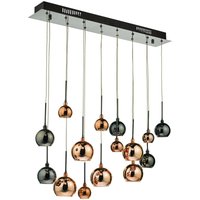 Dar aurelia - Bar Pendelleuchte Schwarz Chrom & Multi Color, 15x G4 von DAR LIGHTING