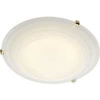 Dar Lighting - dar damask - Einfache 50cm Flush Deckenleuchte Messing & Glas von DAR LIGHTING