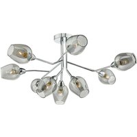 Dar eloise - Semi Flush Deckenleuchte Licht poliert Chrom & Glas, 9x E14 von DAR LIGHTING