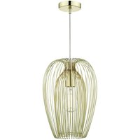 Dar Lighting - dar ero - Drahtrahmen Pendelleuchte Gold, 1x E27 von DAR LIGHTING