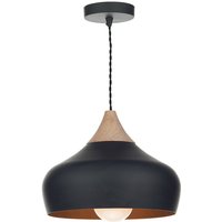 DAR GAUCHO - Kuppel Pendelleuchte Schwarz, 1x E27 von DAR LIGHTING