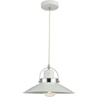 Dar Lighting - dar liden - Dome Pendelleuchte Weiß und Chrom poliert, 1x E27 von DAR LIGHTING