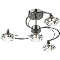 Dar luther - Semi Flush Deckenleuchte Light Black Chrome Crystal, 4x G9 von DAR LIGHTING