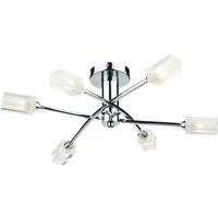 Dar Lighting - dar morgan - Semi Flush Deckenleuchte Licht poliert Chrom, 6x G9 von DAR LIGHTING