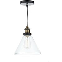 Dar ray - Kuppel Pendelleuchte Antik Messing klar, 1x E27 von DAR LIGHTING