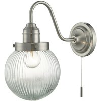 Dar tamara - Wandleuchte Satin Nickel & geripptes Glas von DAR LIGHTING