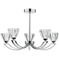 Dar Lighting - dar vito - Semi Flush Deckenleuchte Licht poliert Chrom, 5x G9 von DAR LIGHTING