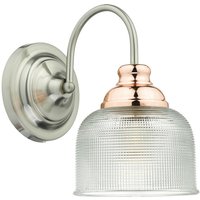 Dar wharfdale - Wandleuchte Satin Chrom Kupfer Detail Glasschirme von DAR LIGHTING