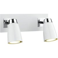 Dar loft - Twin Low Energy Spot Lampenschalter Chrom poliert & Mattweiß, 2x GU10 von DAR LIGHTING