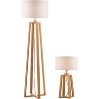 DAR PYRAMID - Tisch & Boden Twin Pack kommt mit runden Trommelschirmen von DAR LIGHTING