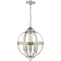 Dar vanessa - Pendelleuchte aus poliertem Nickel und Glas, 3x E14 von DAR LIGHTING