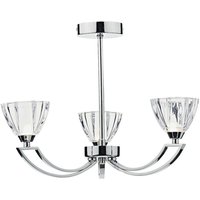 Dar vito - Semi Flush Deckenleuchte Licht poliert Chrom, 3x G9 von DAR LIGHTING