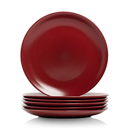 10 Strawberry Street Wazee Matte – 26,7 cm Coupe Essteller – Set mit 6 Stück – Schwarz, porzellan, rot, Dinner Plate von 10 Strawberry Street