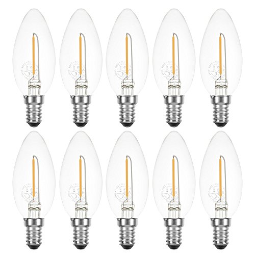 10 x LED Filament Kerze 1W fast wie 15W klar E14 100lm Glühlampe Fadenglühbirne warmweiß 2700K 10 x LED Filament Kerze 1W fast wie 15W klar E14 100lm Glühlampe Fadenglühbirne warmweiß 2700K von NCC-Licht