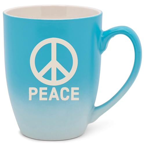 100 North Blau-weiße zweifarbige Ombré-Tasse, 284 ml, passt sich gut Ihren Händen an, Keramik-Tasse, Tee-/Kaffeetasse, Peace-Zeichen 100 North Blau-weiße zweifarbige Ombré-Tasse, 284 ml, passt sich gut Ihren Händen an, Keramik-Tasse, Tee-/Kaffeetasse, Peace-Zeichen von 100 North
