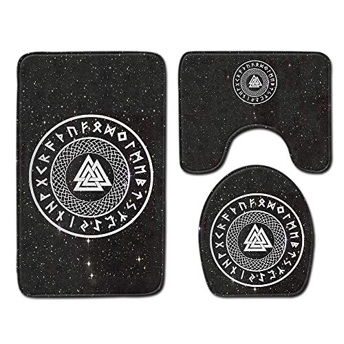 100 yeah Valknut Runen Kreis Odin Trinity Icon Wikinger 3-teiliges Badezimmerteppich-Set rutschfeste Badematte Konturteppich WC-Deckelbezug Heimdekoration 100 yeah Valknut Runen Kreis Odin Trinity Icon Wikinger 3-teiliges Badezimmerteppich-Set rutschfeste Badematte Konturteppich WC-Deckelbezug Heimdekoration von 100 yeah