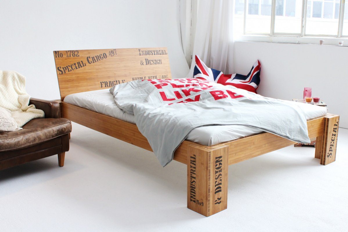 1001 Wohntraum Massivholzbett OPUS Bambusbett mit Rückenlehne HAINAN, Steckbett - Aufbau in 5min, Industrial Style 1001 Wohntraum Massivholzbett OPUS Bambusbett mit Rückenlehne HAINAN, Steckbett - Aufbau in 5min, Industrial Style von 1001 Wohntraum