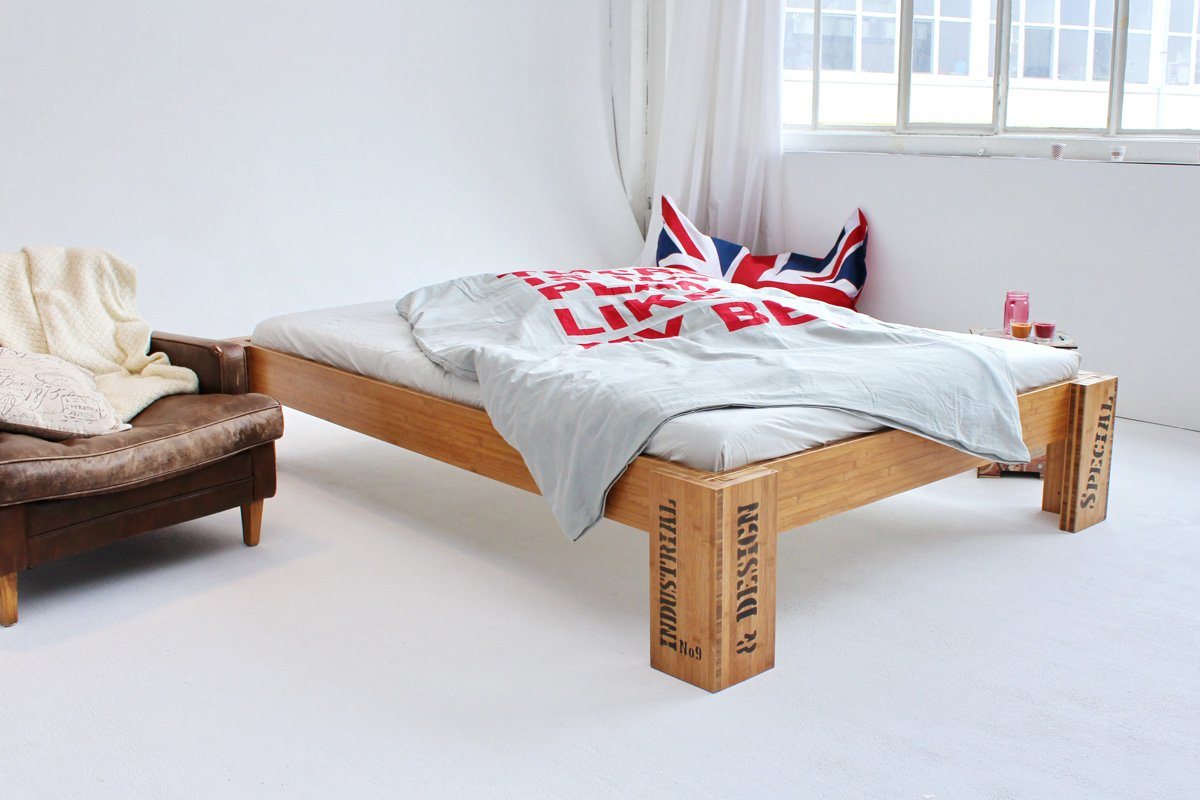 1001 Wohntraum Massivholzbett OPUS Bett aus Bambus ohne Rückenlehne, Steckbett - Aufbau in 5min, Industrial Style 1001 Wohntraum Massivholzbett OPUS Bett aus Bambus ohne Rückenlehne, Steckbett - Aufbau in 5min, Industrial Style von 1001 Wohntraum