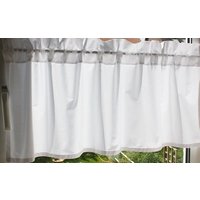 Kurzgardine Scheibengardine Weiß Uni B 120 H 38+4 cm von 1001DekoTraeume