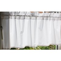 Kurzgardine Scheibengardine Weiß Uni B 130 H 38+4 cm von 1001DekoTraeume