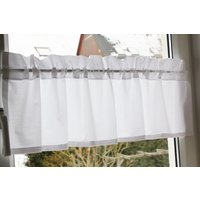 Kurzgardine Scheibengardine Weiß Uni B 75 H 28+4 cm von 1001DekoTraeume