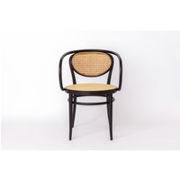 1 Of 2 Unique Thonet Armchair, Model 210 R - Black Lacquered Beech With Renewed Viennese Weaving von 1001VintageChairs