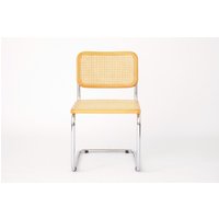 1990S Cantilever Chair | Inspired By Marcel Breuer Chromed Metal & Beech Wood Renewed Seat Weaving 1 Available Insured Shipping von 1001VintageChairs