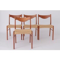Set Of 4 Danish Teak Chairs By Arne Wahl Iversen | 1960S - Classic Mid-Century Design, Fully Restored Set Of 4 Danish Teak Chairs By Arne Wahl Iversen | 1960S - Classic Mid-Century Design, Fully Restored von 1001VintageChairs