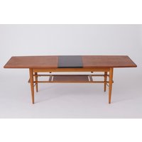 Vintage Teak Coffee Table With Extendable Top & Storage Compartment, Midcentury Design, Good Condition Vintage Teak Coffee Table With Extendable Top & Storage Compartment, Midcentury Design, Good Condition von 1001VintageChairs