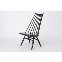 Lounge Chair By Finnish Designer Ilmari Tapiovaara For Asko - Mademoiselle Model, 1956, Black Lacquered Birch von 1001VintageChairs