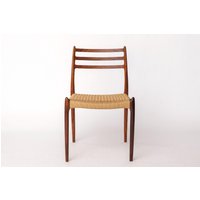 Niels Otto Møller Model 78 Rosewood Dining Chair - Danish Cord Seat, 1960S Mid Century Modern, Set Of 2 Available von 1001VintageChairs
