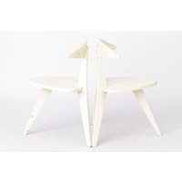 Pair Of Three-Legged Children's Chairs By Walter Papst | 1954 Wilkhahn Beech Wood, White Vintage German Design von 1001VintageChairs