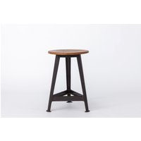 Vintage Rowan Industrial Stool | 1940S-50S - Solid Beech & Black Metal Frame von 1001VintageChairs