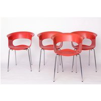Set Of 4 Scab Design "Miss B" Chairs - Italian Stackable Dining Chairs, 1990S-2000S, Polycarbonate & Chrome, Vintage Modern Set Of 4 Scab Design "Miss B" Chairs - Italian Stackable Dining Chairs, 1990S-2000S, Polycarbonate & Chrome, Vintage Modern von 1001VintageChairs