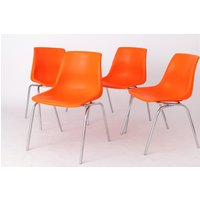 Set Of 4 Vintage Plastic Chairs With Chrome Legs - Mid-Century Modern Design, Durable & Stylish Set Of 4 Vintage Plastic Chairs With Chrome Legs - Mid-Century Modern Design, Durable & Stylish von 1001VintageChairs