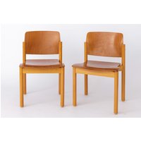 Vintage Dining Chairs By Kusch + Co. | 1980S Beech Wood Pair Refurbished & Oiled Manufacturer's Sticker Insured Worldwide Shipping Vintage Dining Chairs By Kusch + Co. | 1980S Beech Wood Pair Refurbished & Oiled Manufacturer's Sticker Insured Worldwide Shipping von 1001VintageChairs