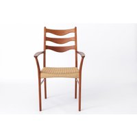 Teak Vintage Armchair By Arne Wahl Iversen - Mid-Century Danish Design Gs90, Refurbished With Cord von 1001VintageChairs