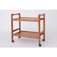 Vintage Danish Teak Serving Trolley, 1960S-1970S, Refurbished, Excellent Condition, Mid-Century Modern von 1001VintageChairs