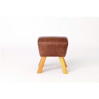 stylish Cognac Leather-Look Ottoman - Modern Design, Excellent Condition von 1001VintageChairs
