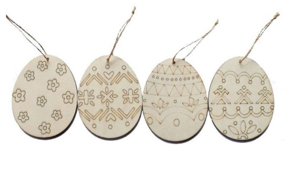 101DIYStudio Osterei zum bemalen 8er Set, Basteln Ostern, Osterdeko Hängend (Süß und Stilvoll), Zum Selbstbemalen von 101DIYStudio