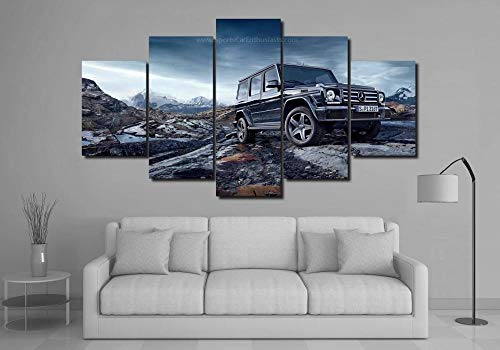 104Tdfc 3D Bilder Leinwandbilder 5 Teile XXL Mercede Bencar G Klasse 5 Teilig Bilder - Leinwand Bilder - Wandbilder XXL - Kunstdruck auf Leinwand - Wandkunst - für Zuhause Büro von 104Tdfc